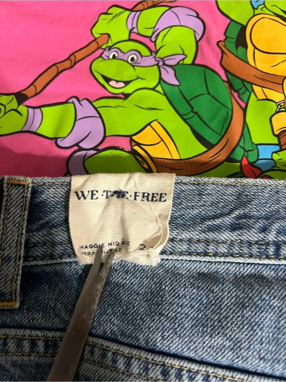 We The Free Maggie Mid Rise Jeans Size 30 Distressed Raw Hem Straight Leg